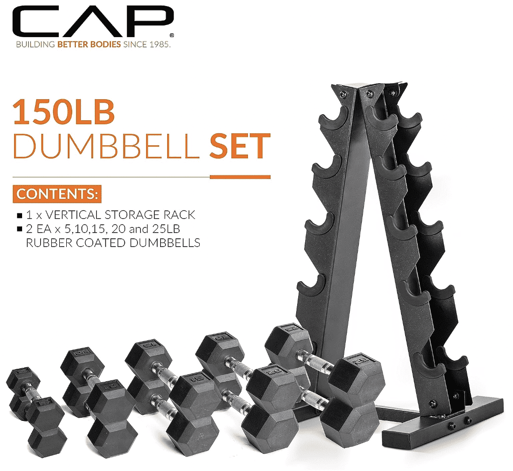 CAP Barbell 150 Pound Dumbbell Set Review from Amazon